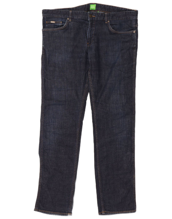 Hugo Boss Mens Straight Jeans W38 L32 Navy Blue Cotton