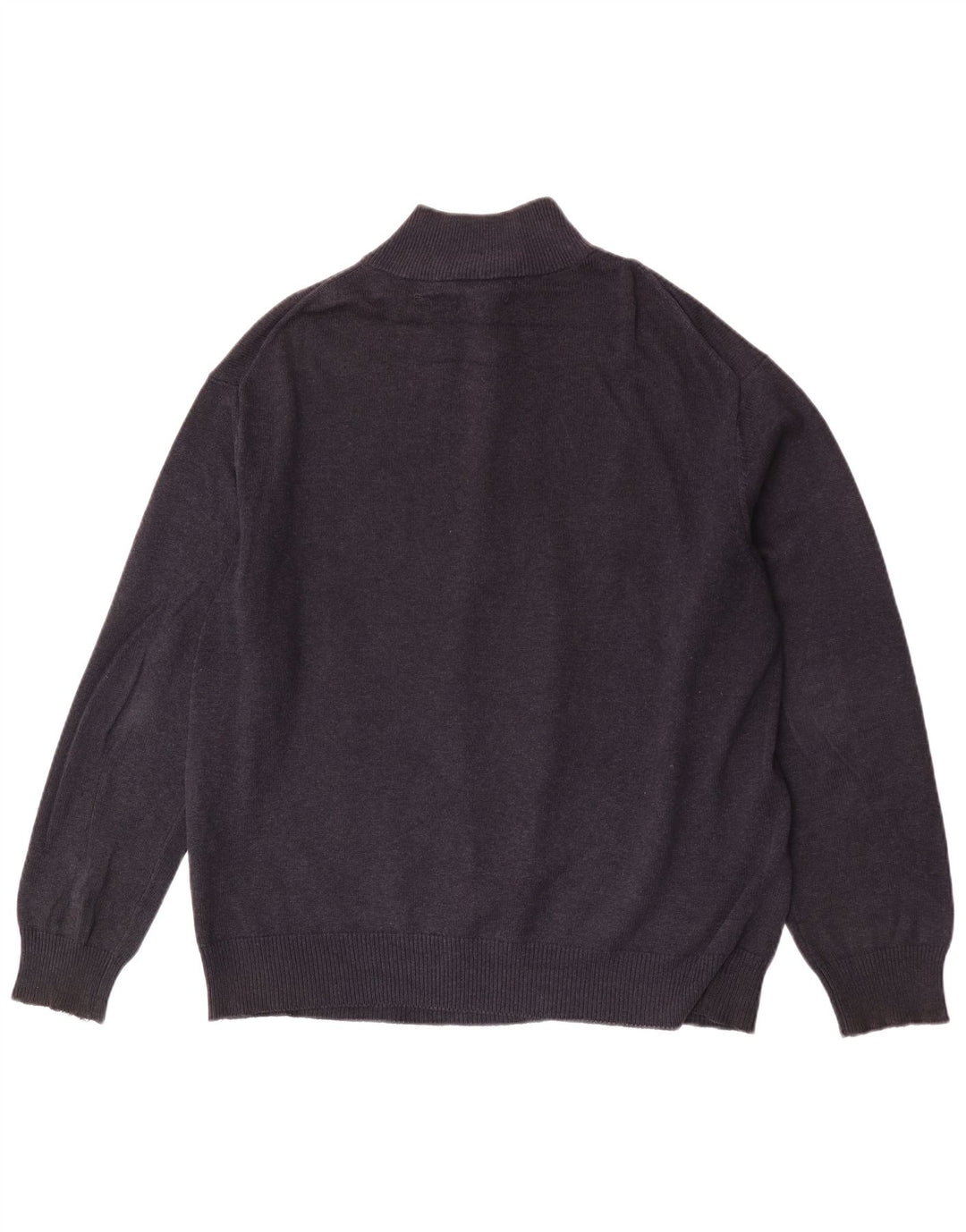 Gant Mens Zip Neck Jumper Sweater XL Navy Blue Cotton