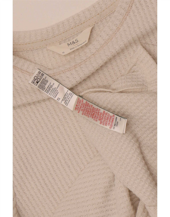 Marks & Spencer Womens Blouse Top UK 6 XS White Viscose