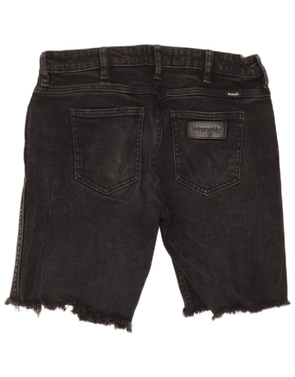 Wrangler Womens Distressed Denim Shorts W30 Medium Black Cotton