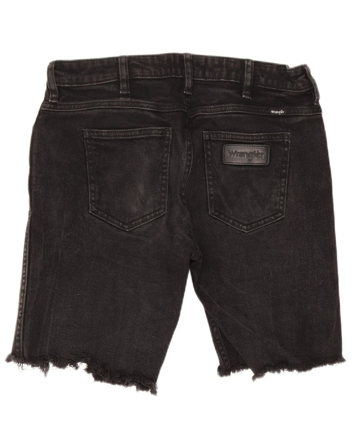 Wrangler Womens Distressed Denim Shorts W30 Medium Black Cotton