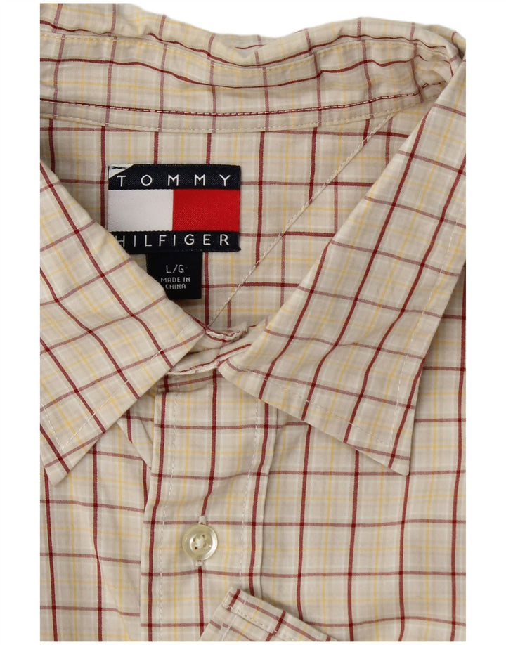 Tommy Hilfiger Mens Shirt Large Beige Check