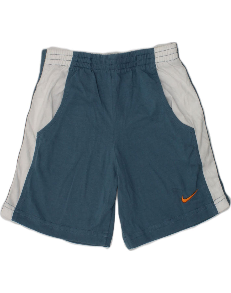 NIKE Boys Sport Shorts 5-6 Years Medium Blue Cotton | Vintage Nike | Thrift | Second-Hand Nike | Used Clothing | Messina Hembry 