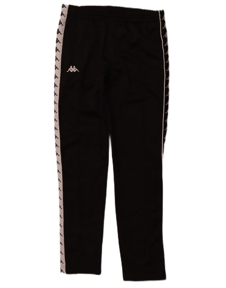 KAPPA Mens Graphic Tracksuit Trousers Joggers Small Black Polyester
