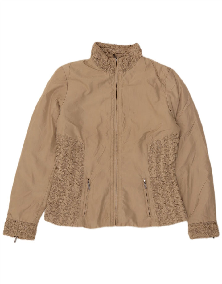 Zara Womens Bomber Jacket UK 14 Medium Beige
