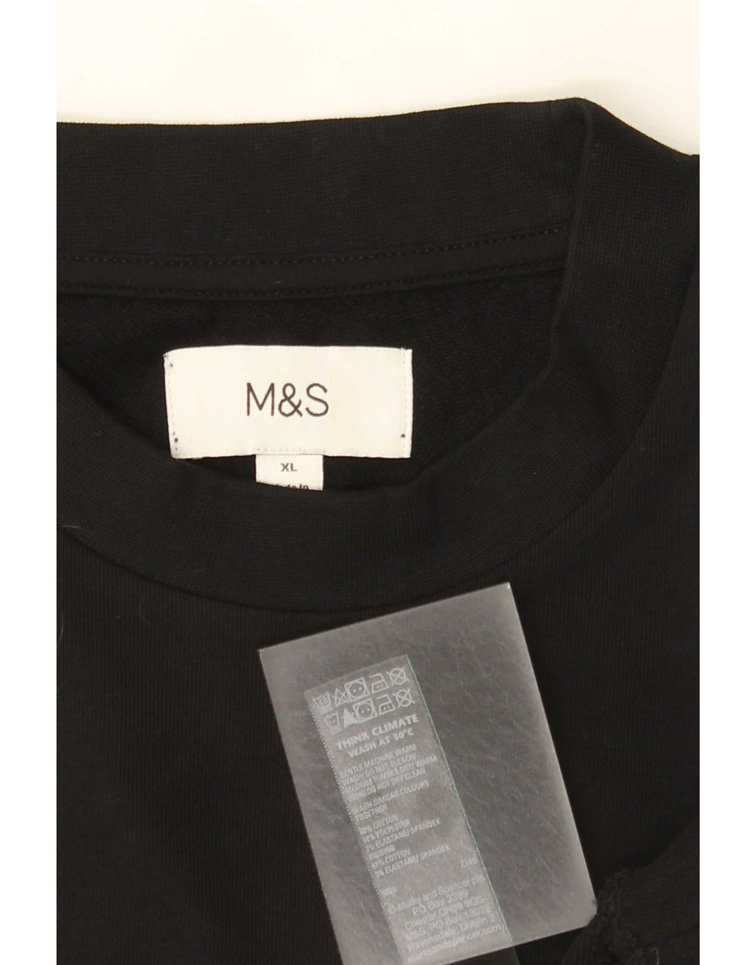 Marks & Spencer Mens Sweatshirt Jumper XL Black Cotton