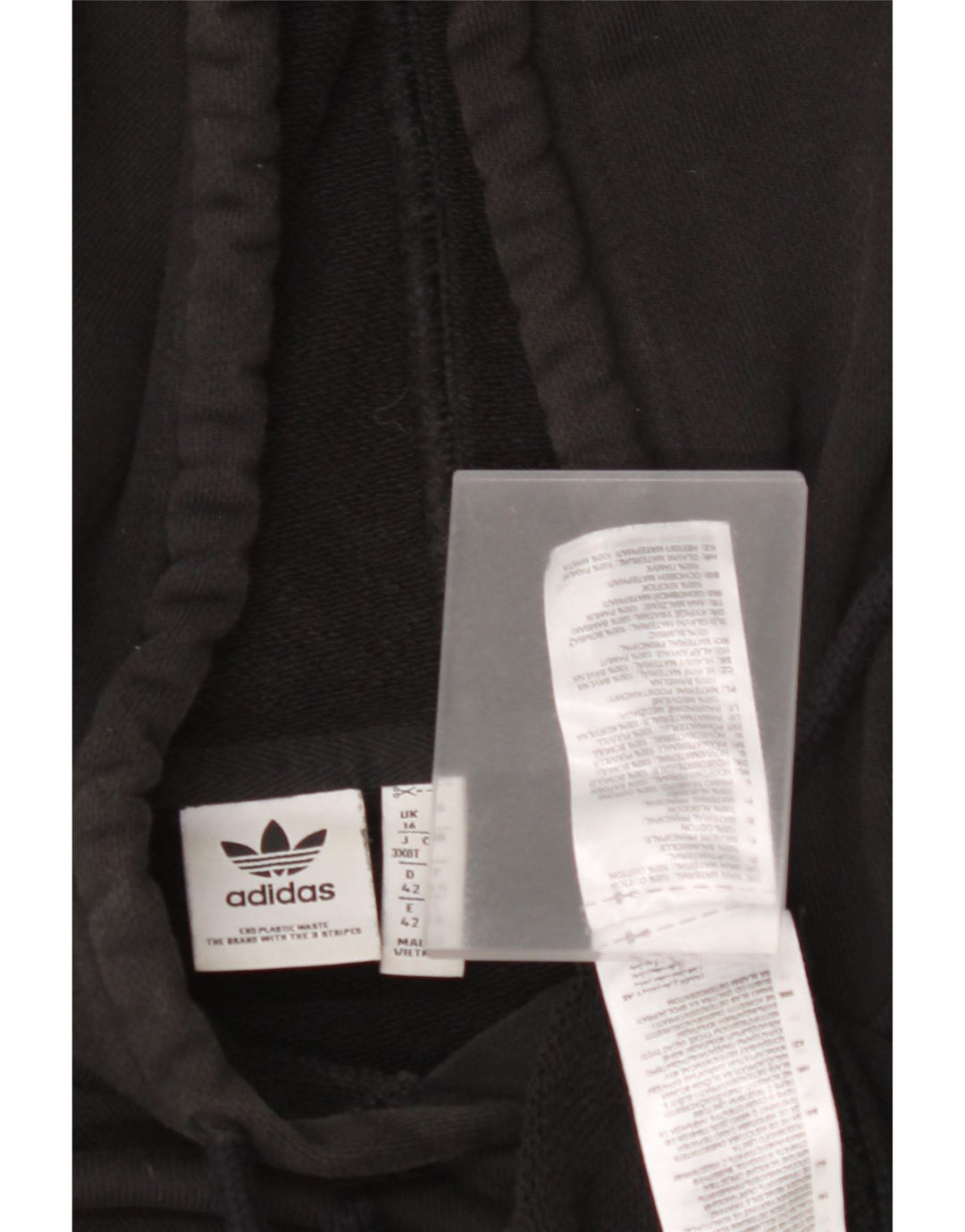 ADIDAS Womens Oversized Hoodie Jumper UK 16 Large Black Cotton