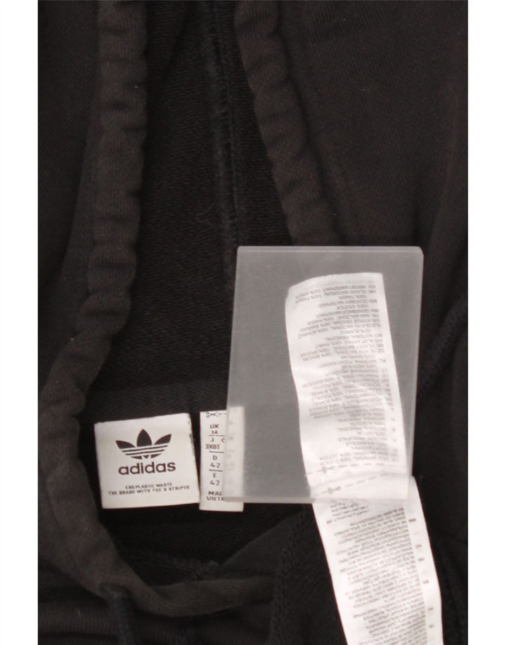 ADIDAS Womens Oversized Hoodie Jumper UK 16 Large Black Cotton