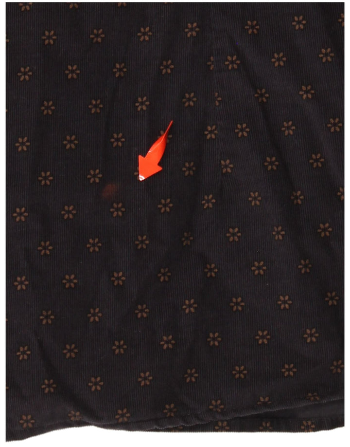 TED BAKER Mens Corduroy Shirt Size 6 2XL Navy Blue Floral Cotton