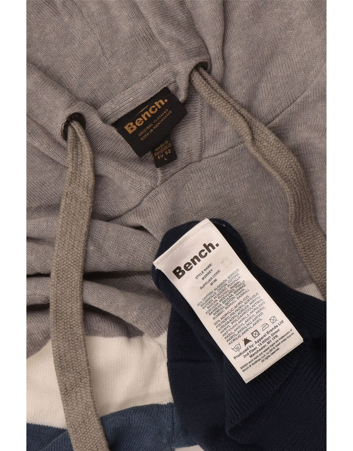 Bench Mens Hoodie Jumper Large Multicoloured Colourblock Cotton