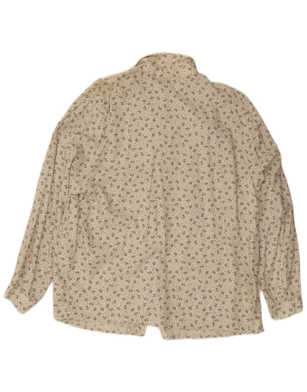 Vintage Womens Shirt IT 54 3XL Off White Floral