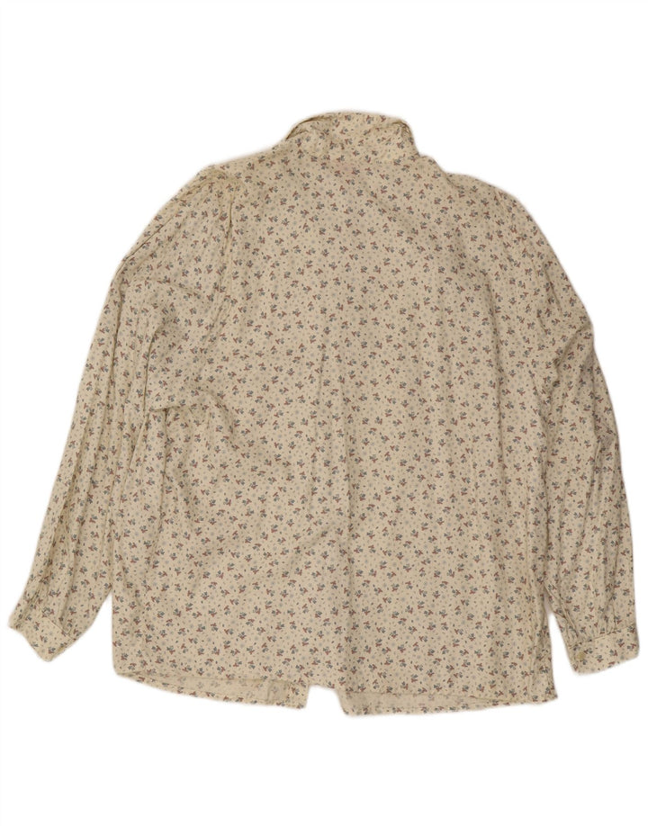 Vintage Womens Shirt IT 54 3XL Off White Floral