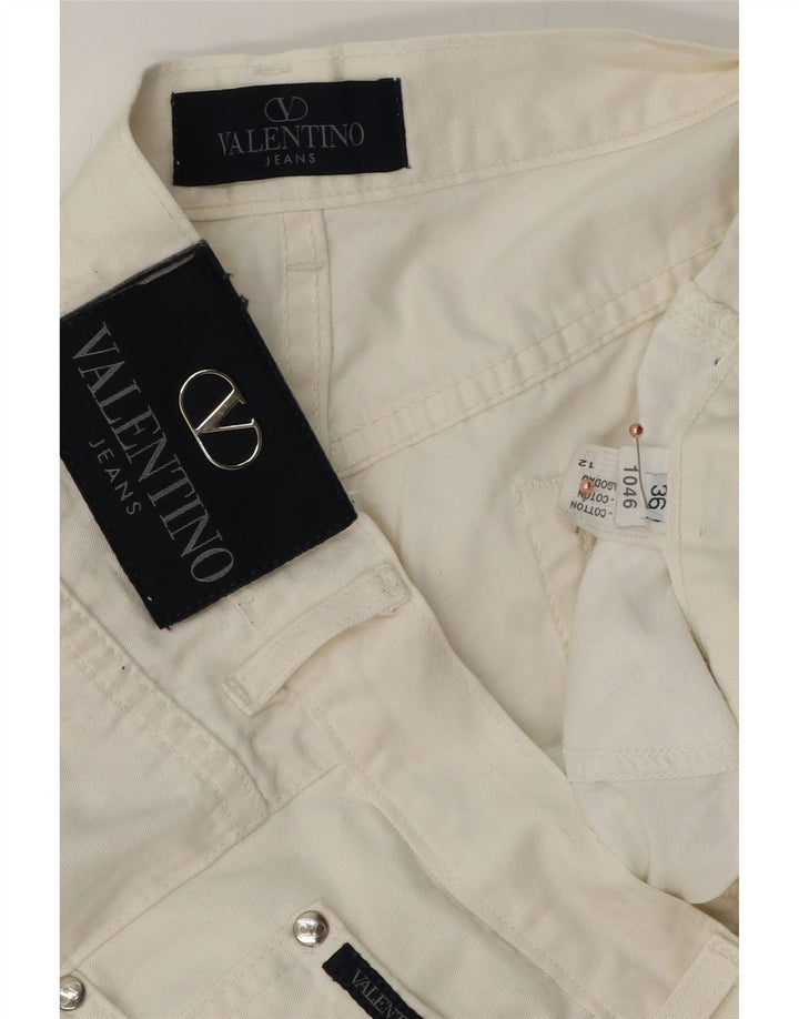 VALENTINO Mens Straight Casual Trousers W36 L31 White Cotton