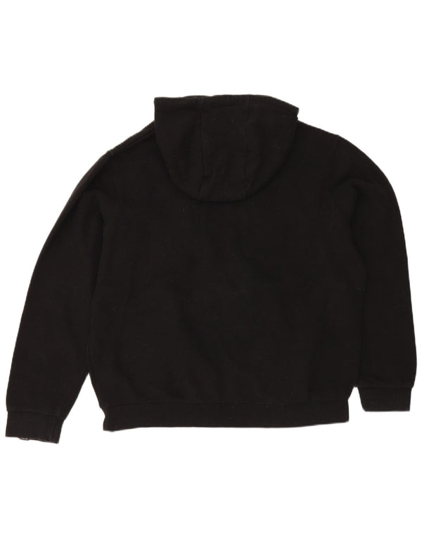 Ellesse Womens Graphic Oversized Hoodie Jumper UK 16 Large Black Cotton