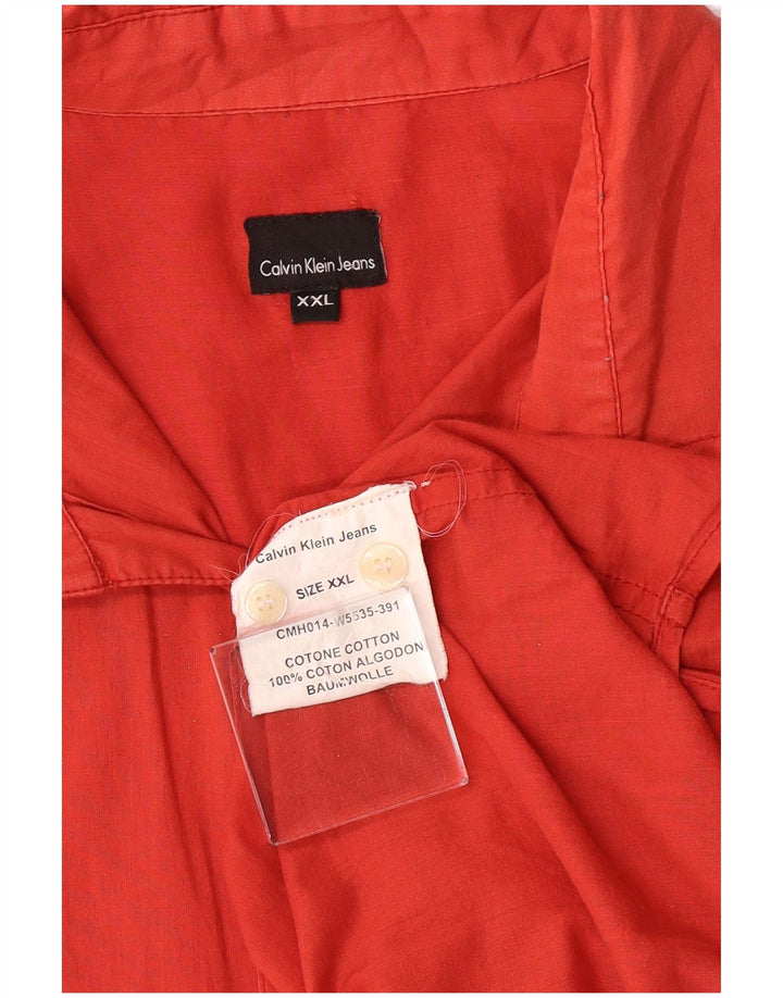 Calvin Klein Jeans Mens Shirt 2XL Red Cotton