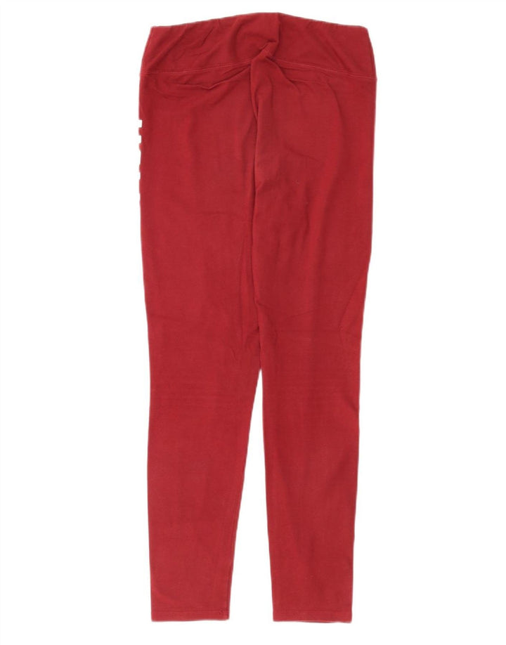 HOLLISTER Womens Graphic Leggings UK 12 Medium Burgundy
