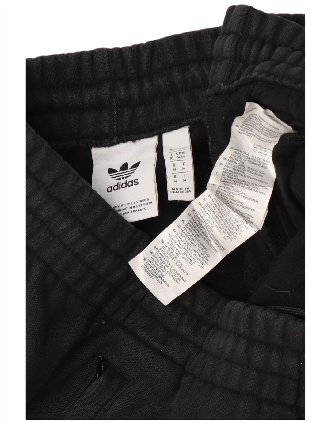 Adidas Mens Tracksuit Trousers Joggers Medium Black Cotton