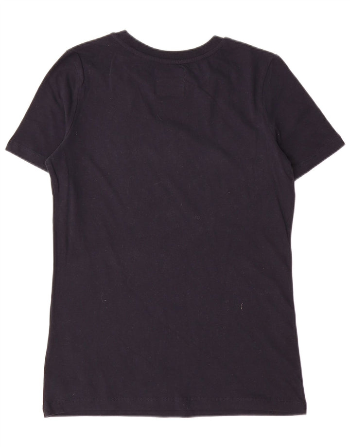 SUPERDRY Womens T-Shirt Top UK 8 Small  Black Cotton