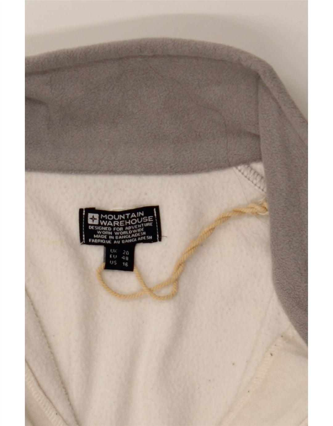 MOUNTAIN WAREHOUSE Womens Zip Neck Fleece Jumper UK 20 2XL White Polyester Vintage Mountain Warehouse and Second-Hand Mountain Warehouse from Messina Hembry 