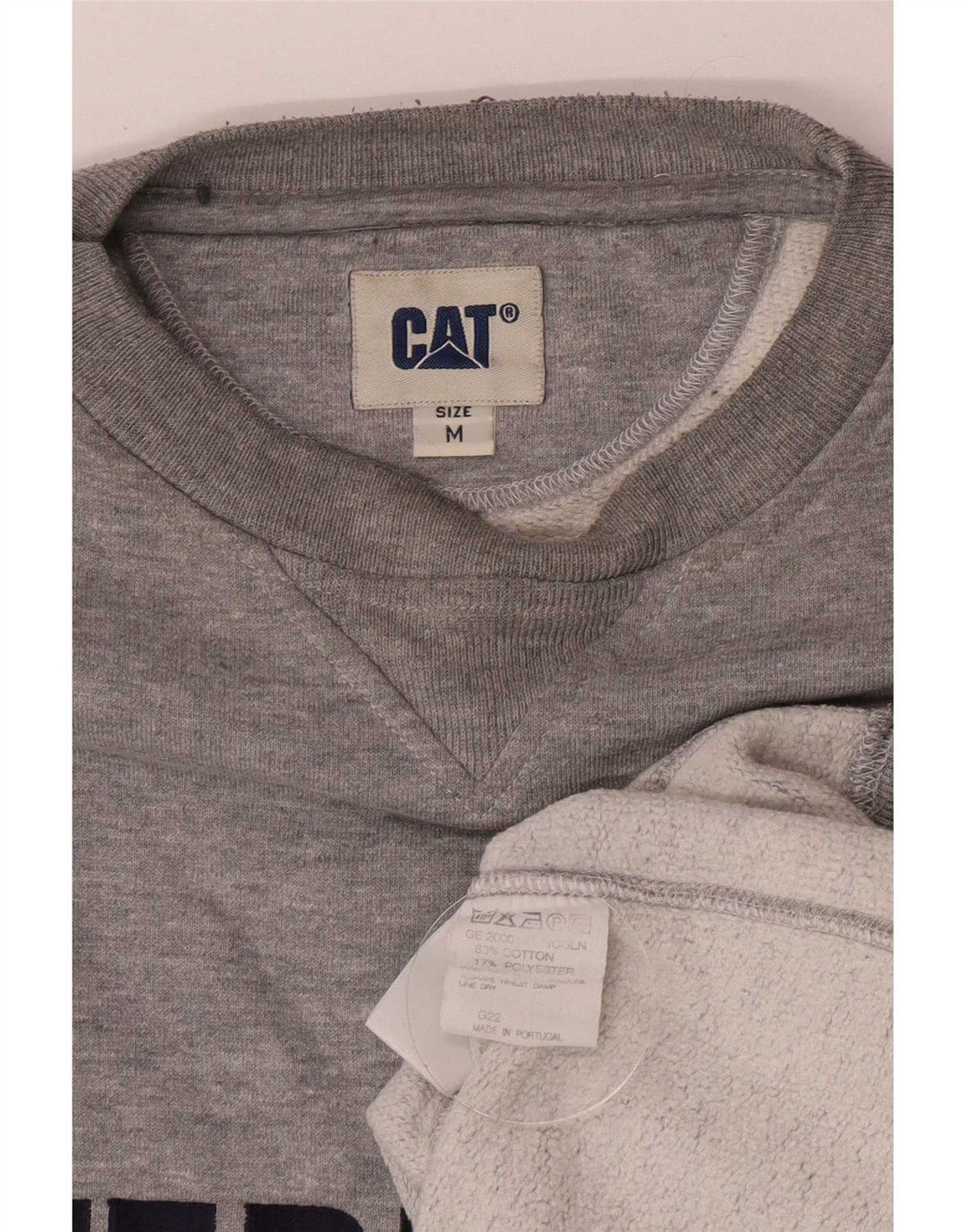 CAT Mens Graphic Loose Fit Sweatshirt Jumper Medium Grey Cotton