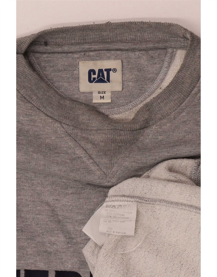 CAT Mens Graphic Loose Fit Sweatshirt Jumper Medium Grey Cotton