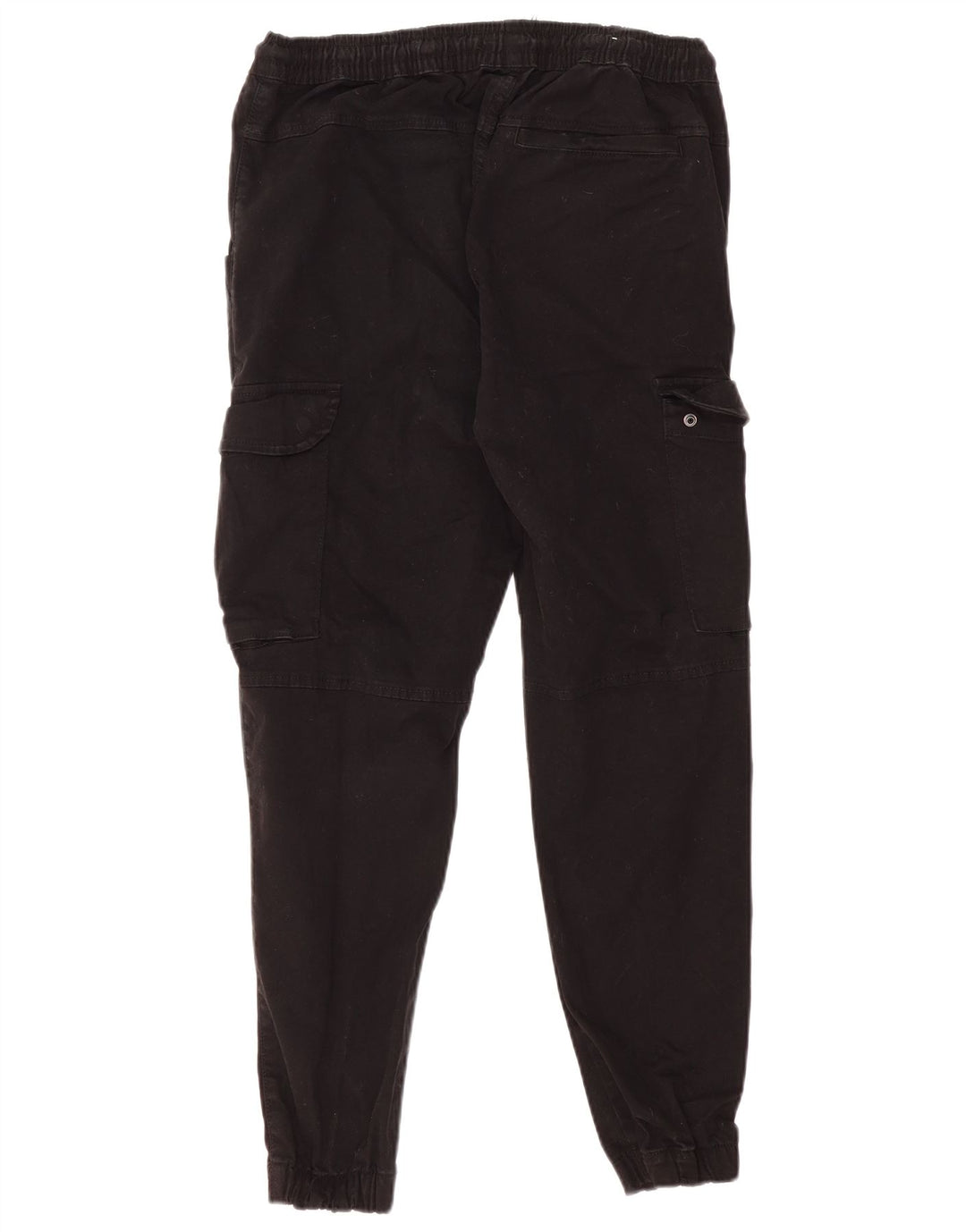 Zara Mens Joggers Cargo Trousers Medium W30 L27 Black Cotton