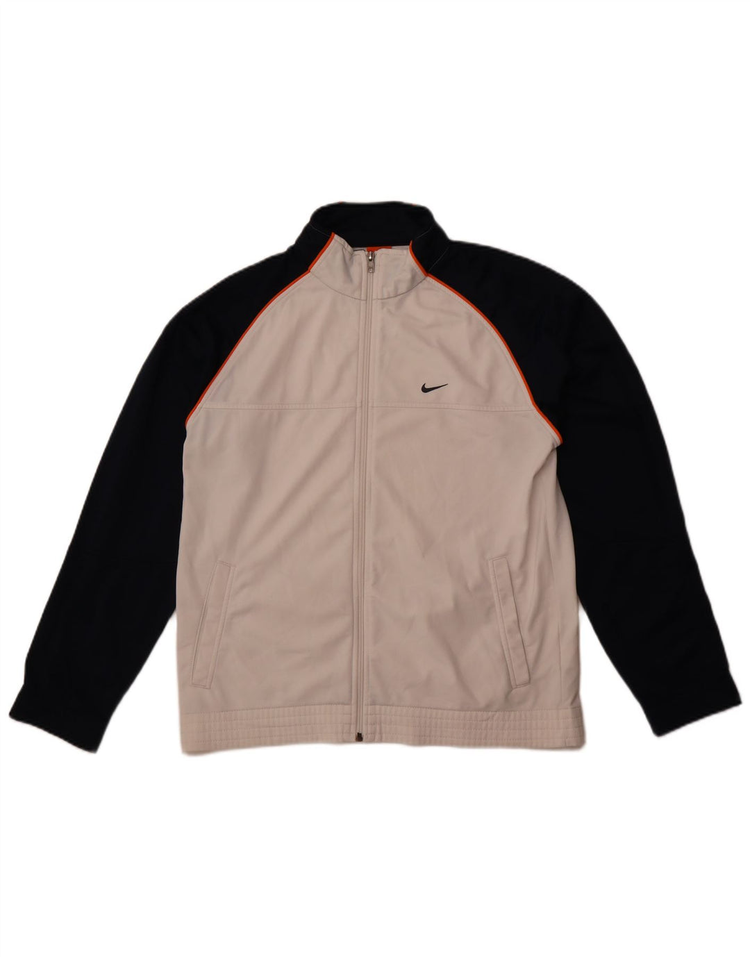 Nike Mens Tracksuit Top Jacket UK 38/40 Medium White Colourblock Polyester