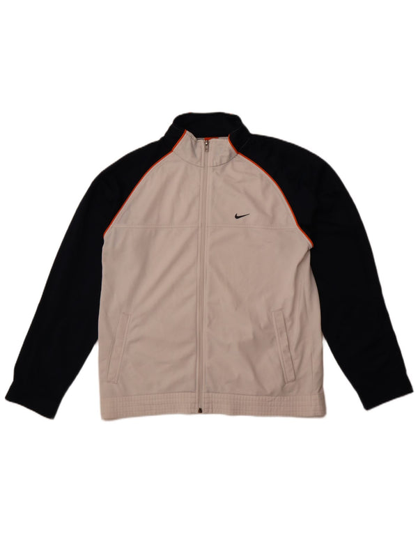 Nike Mens Tracksuit Top Jacket UK 38/40 Medium White Colourblock Polyester