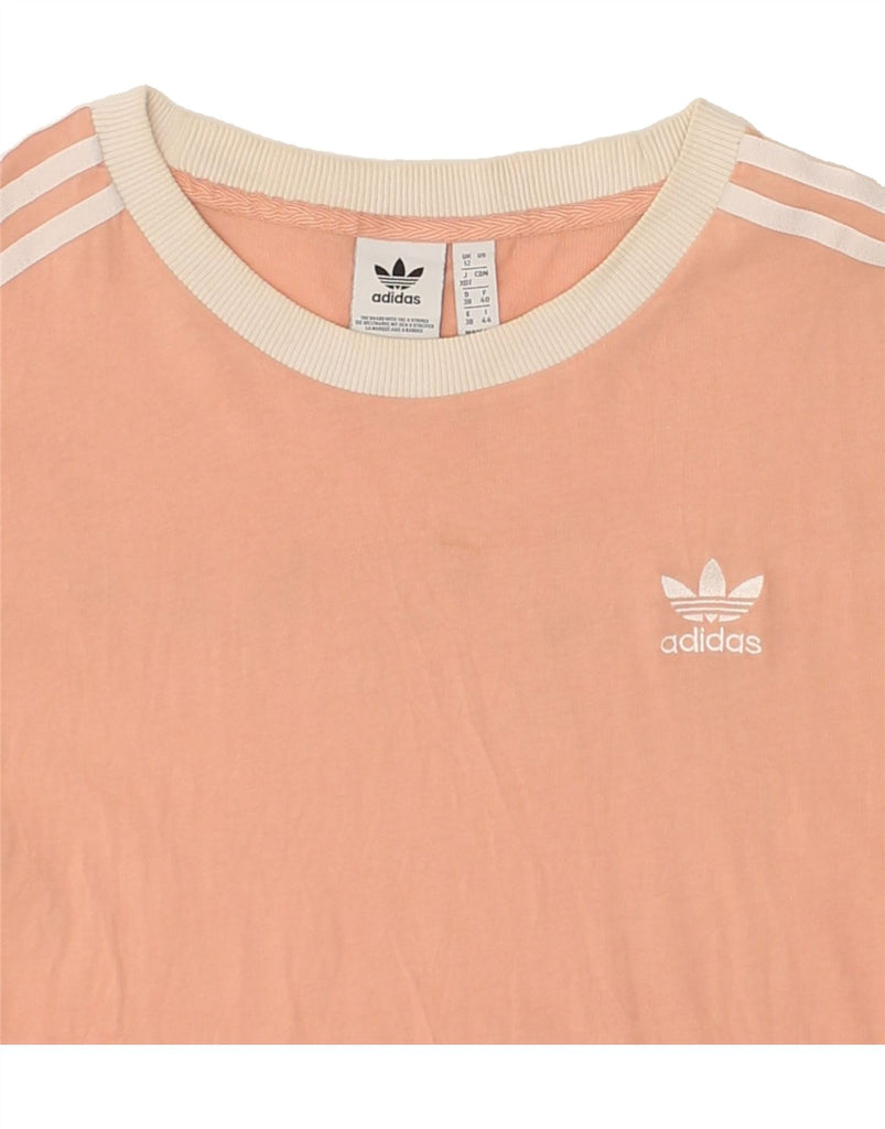 ADIDAS Womens T-Shirt Top UK 12 Medium Orange Cotton | Vintage Adidas | Thrift | Second-Hand Adidas | Used Clothing | Messina Hembry 