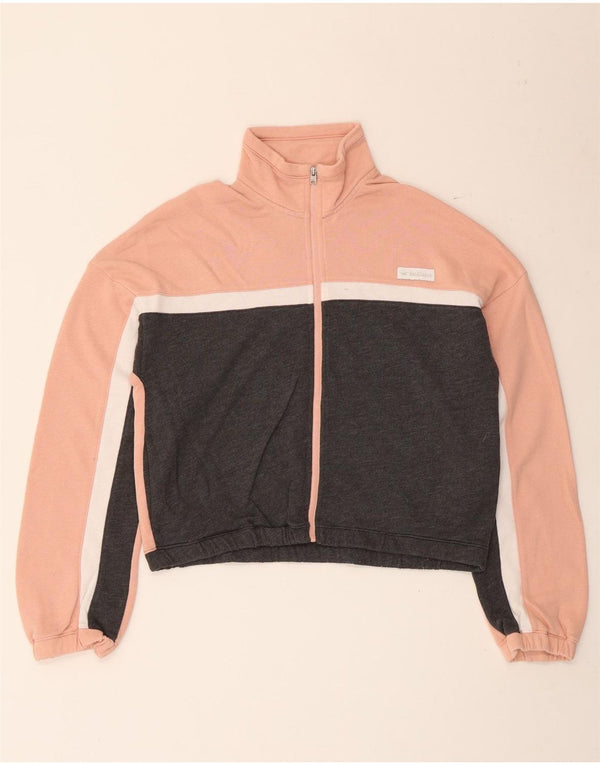 Hollister Womens Crop Tracksuit Top Jacket UK 10 Small Pink Colourblock