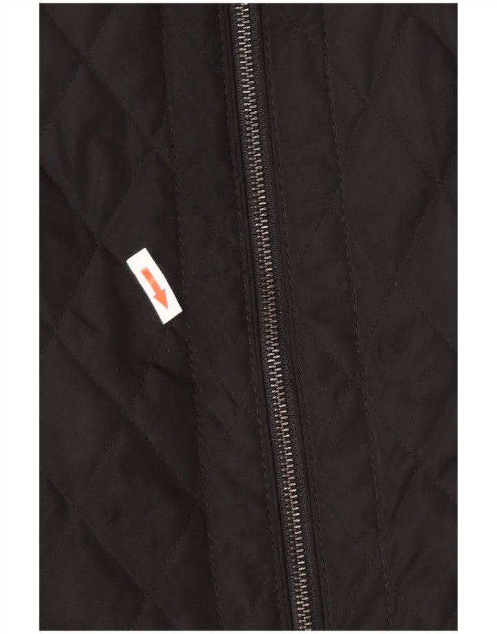 Zara Mens Quilted Jacket UK 40 Large Black Polyester