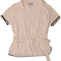 MARINA RINALDI Womens Wrap Short Sleeve Shirt Blouse UK 14 Medium White