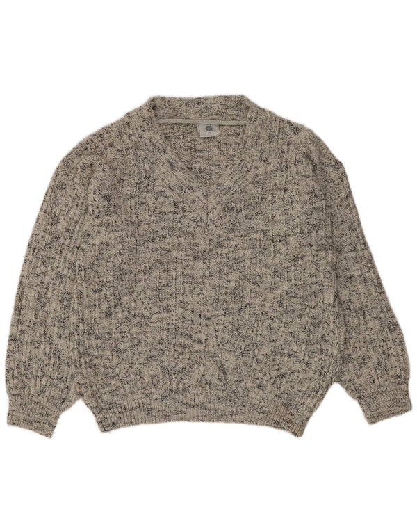 C&A Mens New Fast V-Neck Jumper Sweater Medium Grey Flecked Acrylic