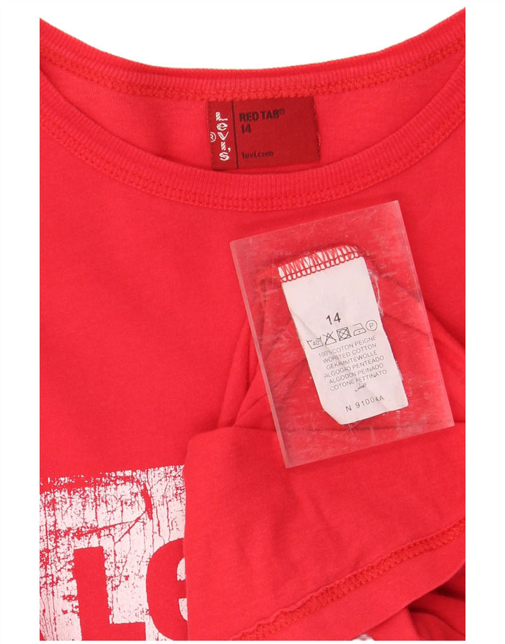 LEVI'S Boys Graphic T-Shirt Top 13-14 Years Red Cotton