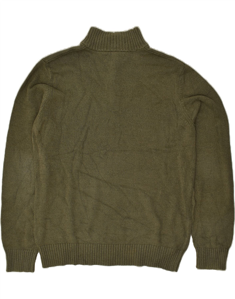 EDDIE BAUER Mens Zip Neck Jumper Sweater XL Khaki Cotton | Vintage Eddie Bauer | Thrift | Second-Hand Eddie Bauer | Used Clothing | Messina Hembry 