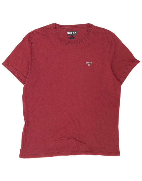 Barbour Mens Tailored Fit T-Shirt Top XL Burgundy