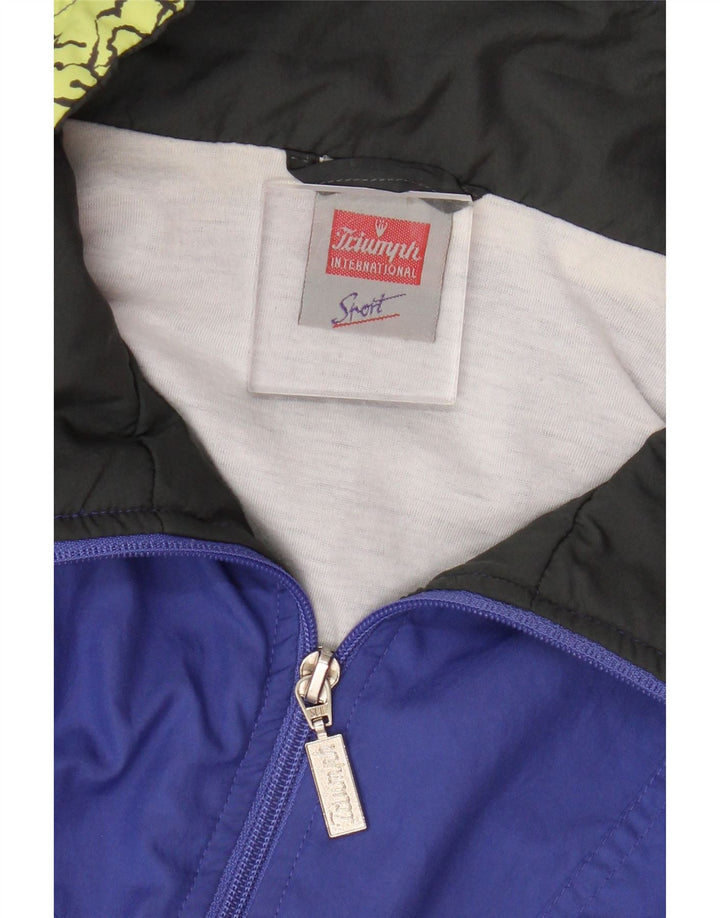 Triumph Mens Tracksuit Top Jacket XL Blue Colourblock Polyester