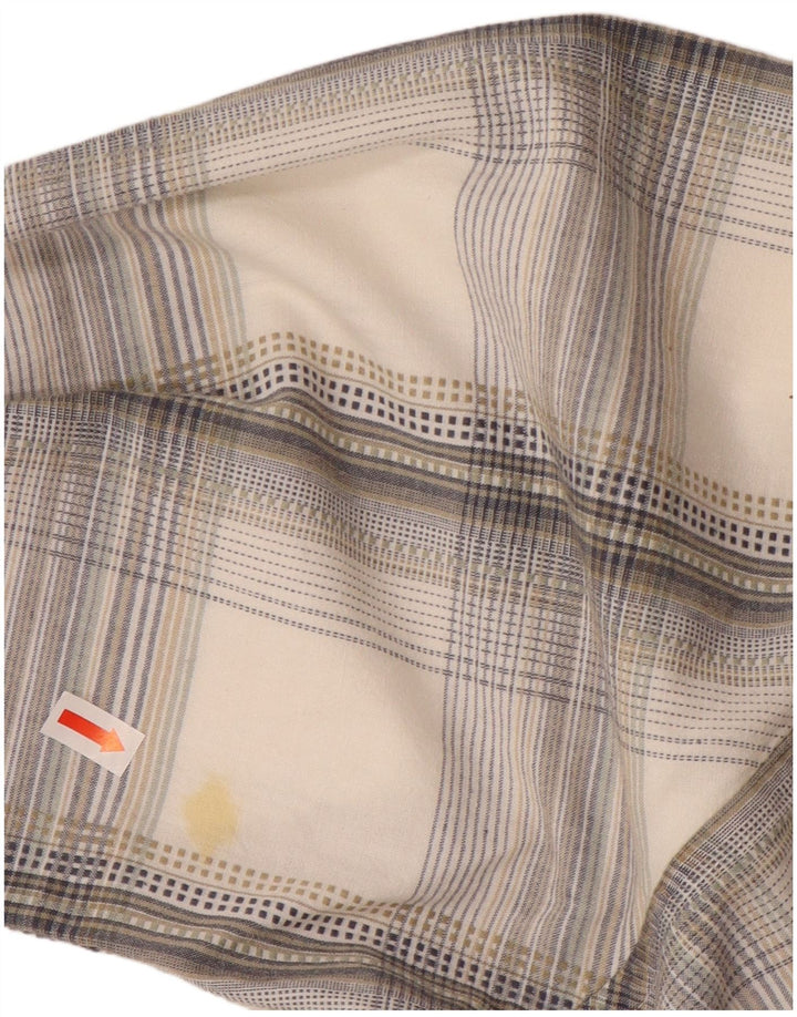 WRANGLER Mens Shirt Medium Off White Check