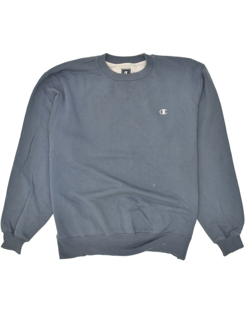 CHAMPION Mens Sweatshirt Jumper Large Blue Cotton | Vintage Champion | Thrift | Second-Hand Champion | Used Clothing | Messina Hembry 