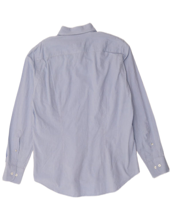 FRED PERRY Mens Slim Fit Shirt Medium Blue Cotton