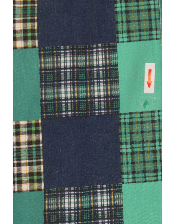 Elle Mens Shirt XL Green Patchwork