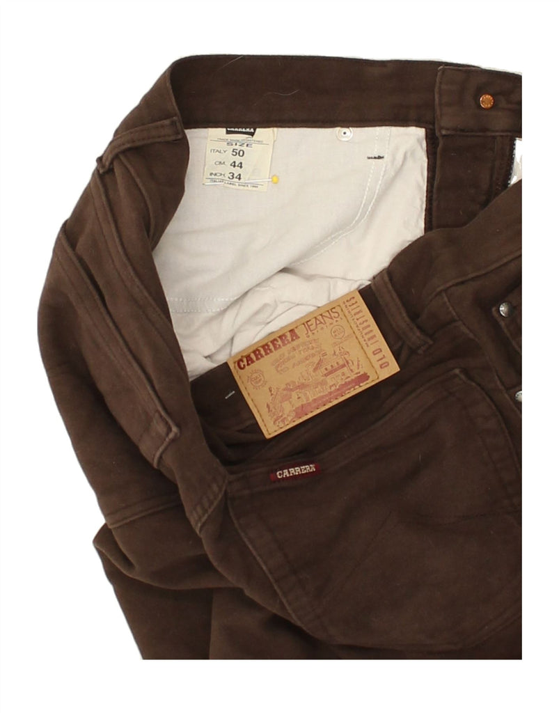 CARRERA Mens Straight Casual Trousers W34 L31 Brown Cotton | Vintage Carrera | Thrift | Second-Hand Carrera | Used Clothing | Messina Hembry 