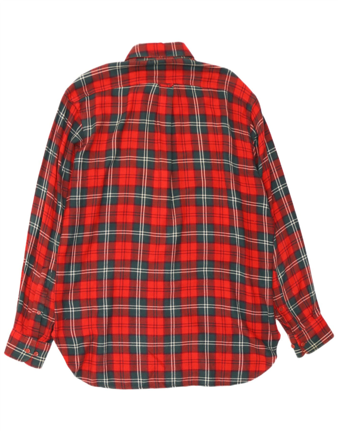 Les Copains Mens Flannel Shirt Size 43 17 XL Red Check