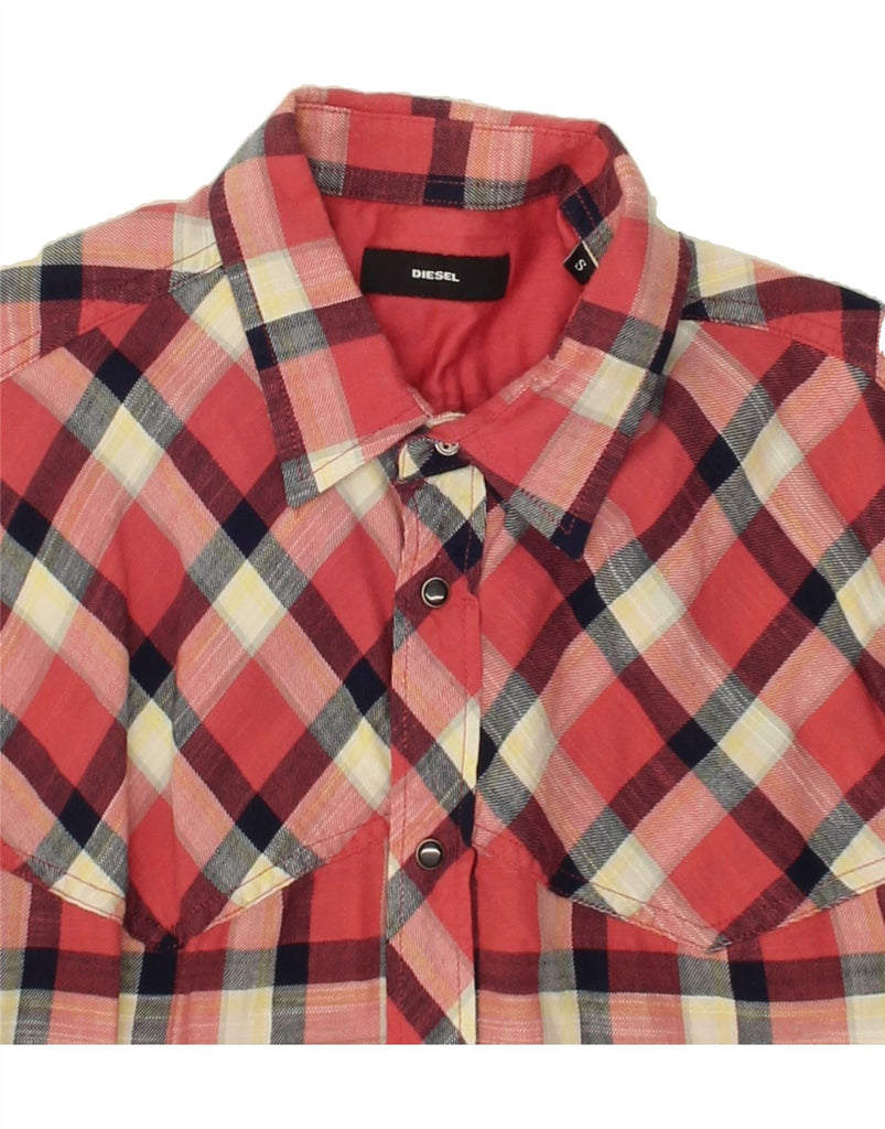 DIESEL Mens Shirt Small Red Check Cotton Vintage Diesel and Second-Hand Diesel from Messina Hembry 