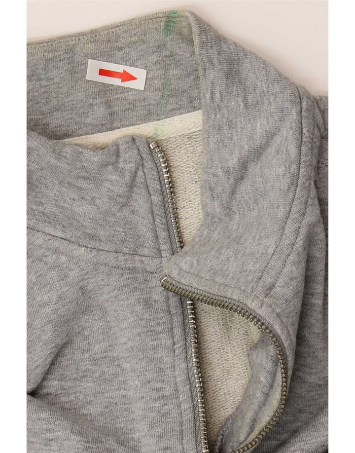 Farah Womens Zip Neck Sweatshirt Jumper UK 16 Large Grey Cotton