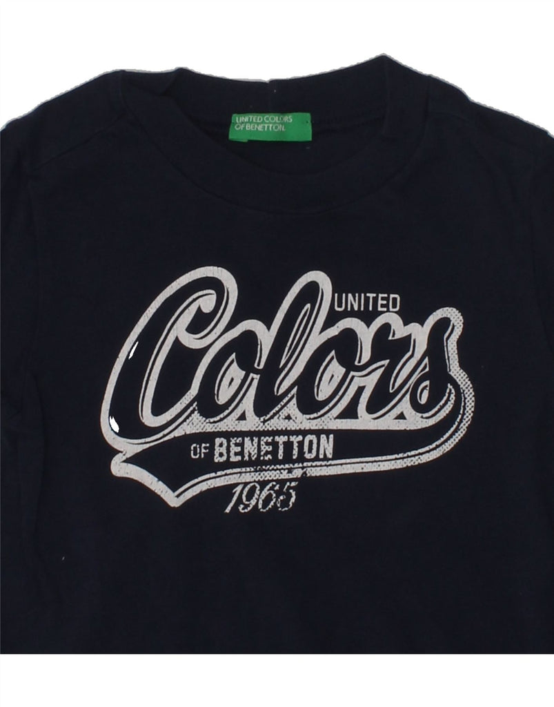 BENETTON Baby Boys Graphic T-Shirt Top 12-18 Months Navy Blue | Vintage Benetton | Thrift | Second-Hand Benetton | Used Clothing | Messina Hembry 