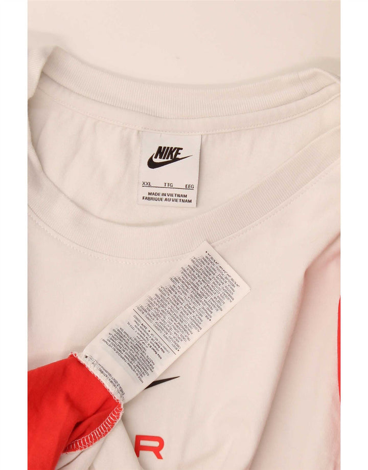 Nike Mens T-Shirt Top 2XL White Colourblock Cotton