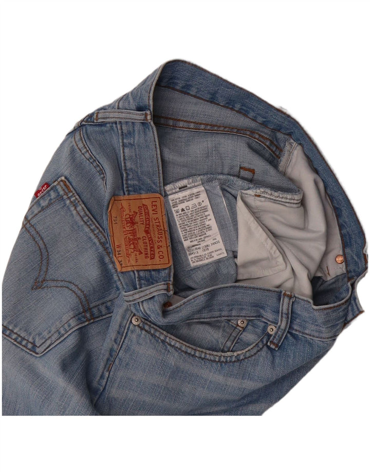 LEVI'S Mens Straight Jeans W34 L29 Blue Cotton
