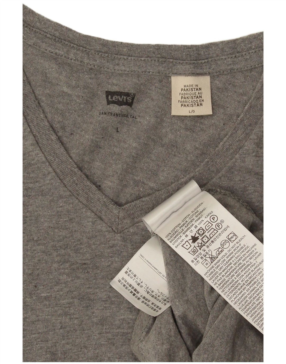 Levi's Mens T-Shirt Top Large Grey Flecked Cotton