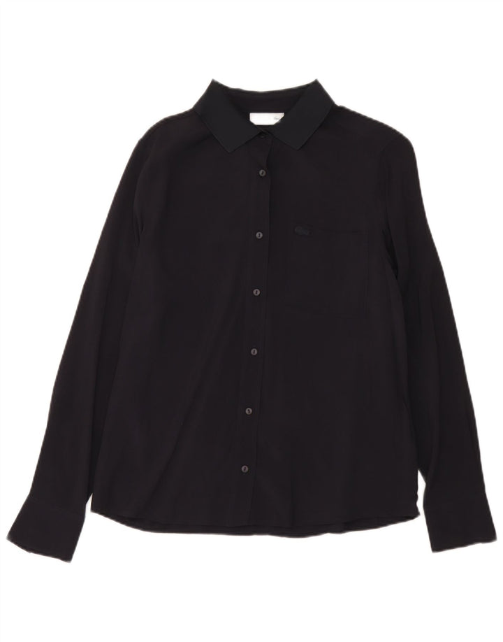 Lacoste Womens Shirt Size 36 Small Black Viscose